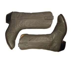 Gray Leather Cowboy Boots Vintage Mens 11 B Narrow Width Country Western Wear